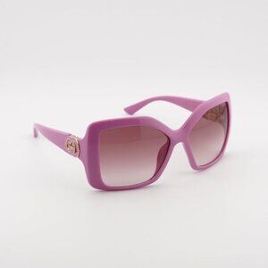 Gucci GG2015S 005 Sunglasses Pink Square Frame, Burgundy Gradient Lenses
